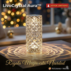 LivoCrystal Aura: Lámpara Ambiental de Cristal con Proyección Dinámica (16 Colores + Control Táctil)